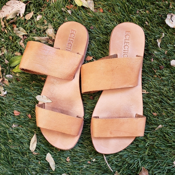 ECLECTIC ARRAY Leather Strap Sandals 6 - Picture 2 of 6